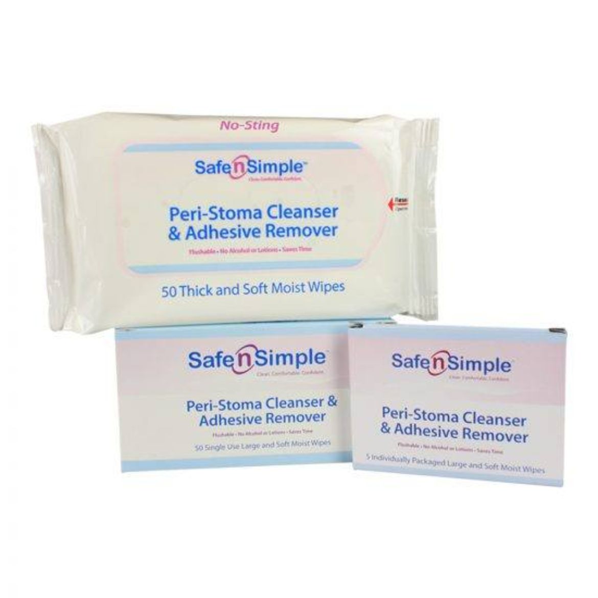 Safen’SimpleNo-StingPeri-StomaCleanser&AdhesiveRemoverWipe–(5″x7″Packof50)_pr_15808